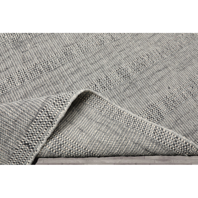 Tapis moderne en laine tissé à la main et à plat Karmina, Rectangle 9 pi x 12 pi
