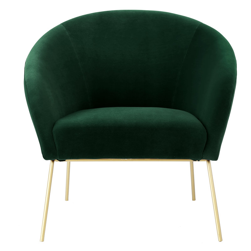 Fauteuil demi-tonneau en velours 31 po Lucent, Vert