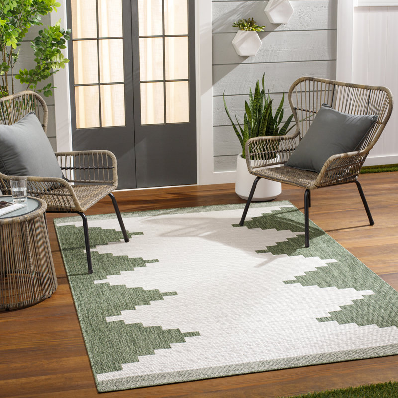 Isidro Machine Woven Southwestern Indoor/Outdoor Area Rug , Rectangle 10' x 13'11"