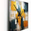 Horloge murale moderne Bliss Of Happiness en jaune et bleu VI - Collages abstraits-99634433