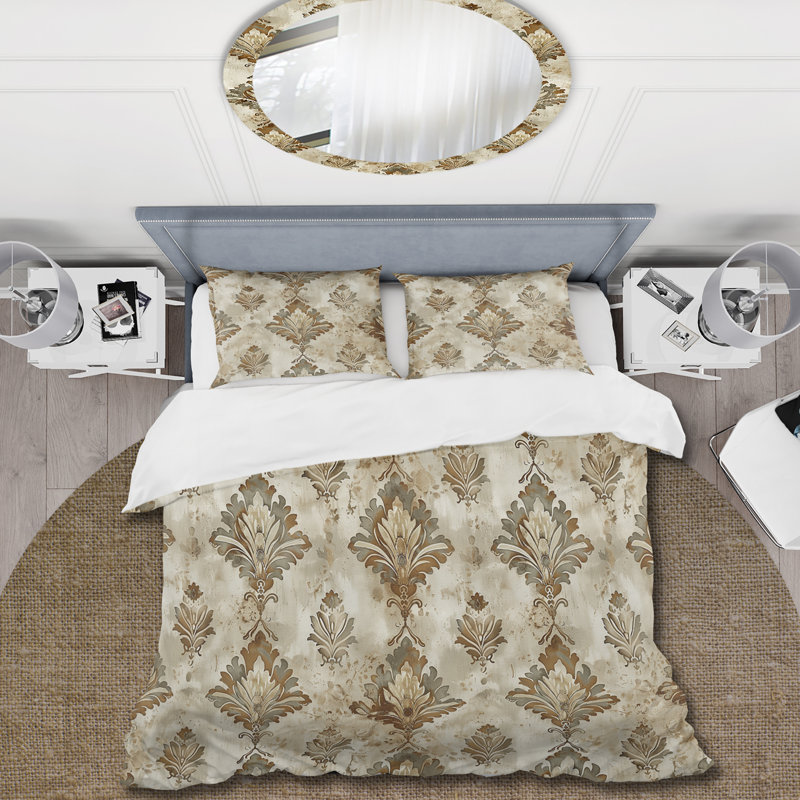 Ensemble de housse de couette Brown Rustic Elegant Charm, King Duvet Cover + 2 King Pillow Shams