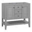(Base seulement) Meuble-lavabo sans lavabo, 2 armoires et tiroirs, tablette ouverte-99998757
