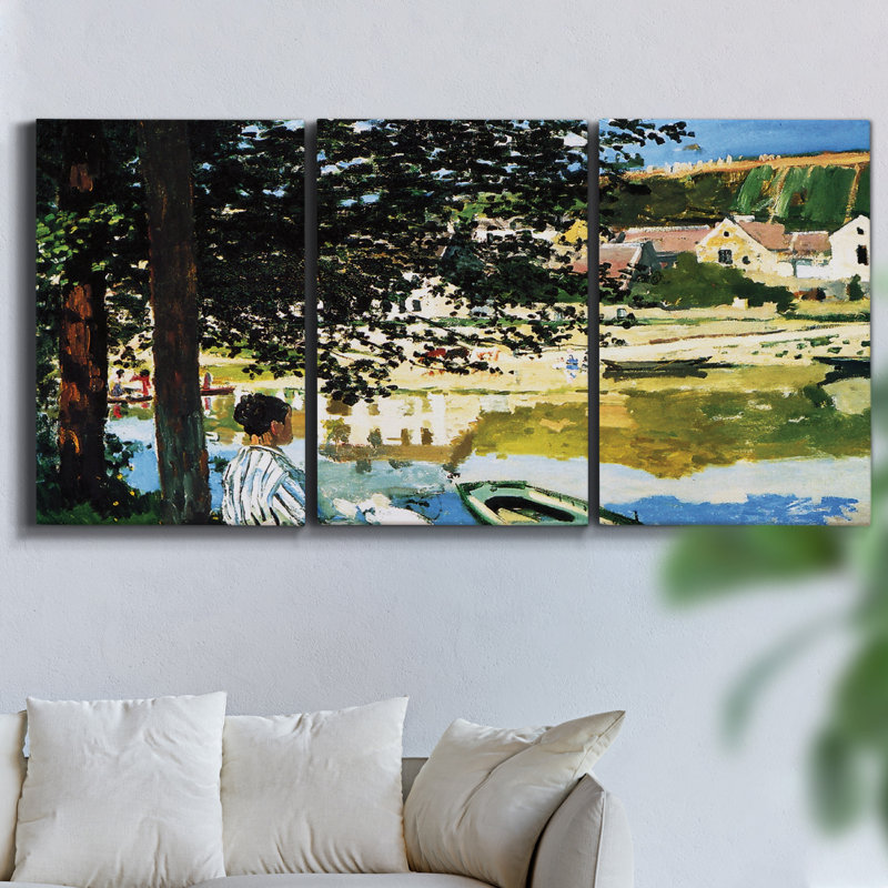 Stone Shadows II sur toile, 3 pièces, H 48 po x l 96 po x P 2 po