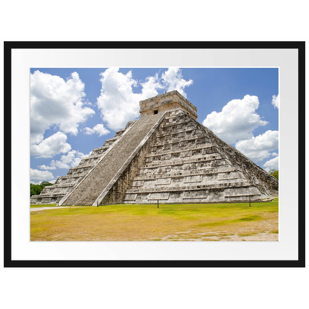 Gerahmtes Poster Maya Pyramide in Mexico