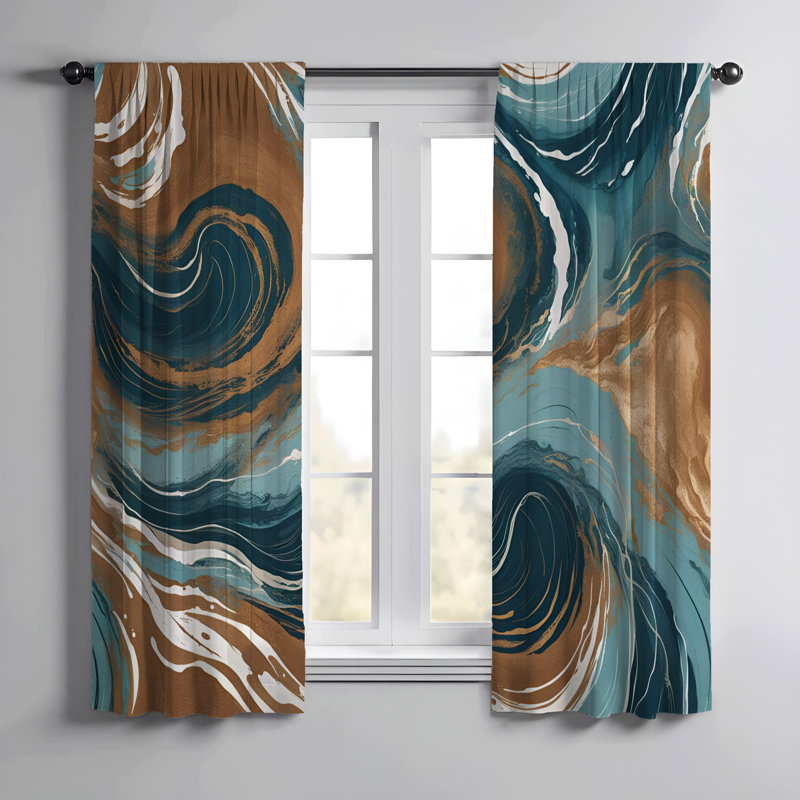 Paire de rideaux semi-transparents en polyester Doy, L 56 po x L 78 po