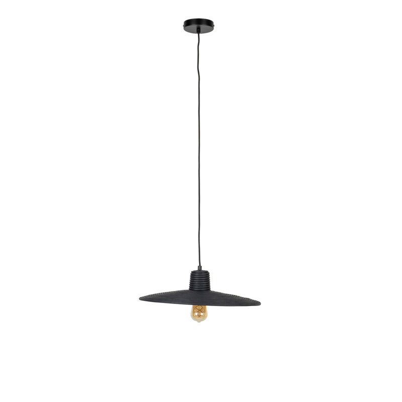 Luminaire suspendu conique à 1 lumière Balance, Noir, Noir, L 14 po x P 14 po