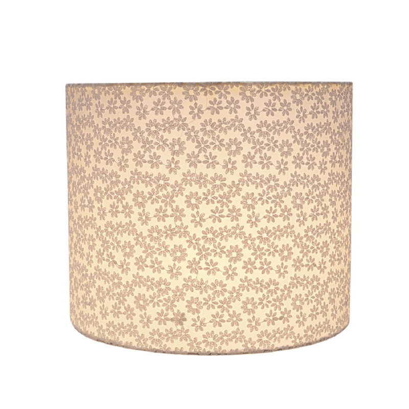 Abat-jour tambour en lin (araignée) H 10 "x l 12" en blanc