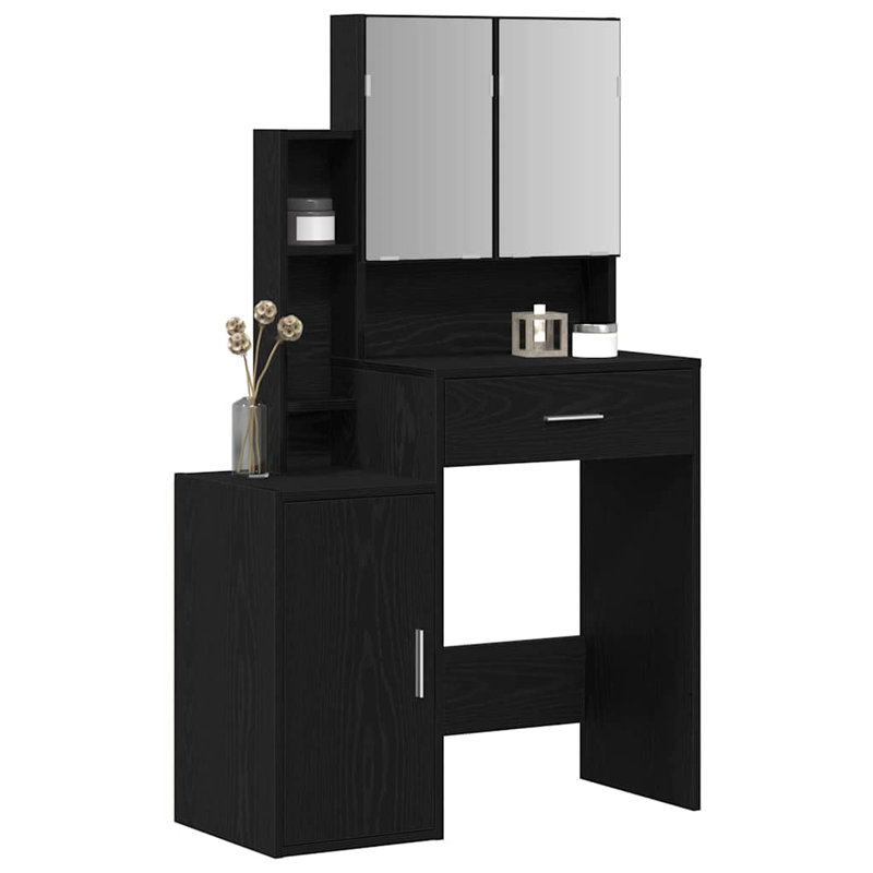 Dressing Table With Cabinet 80X35x132 Cm, Black