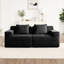 Canapé d'angle modulaire 2 places avec assise profonde, modèle Cloud sans os, en velours côtelé noir, livré monté, confortable et idéal pour les moments en famille, avec coussins amovibles, tissu respirant et base antidérapante.