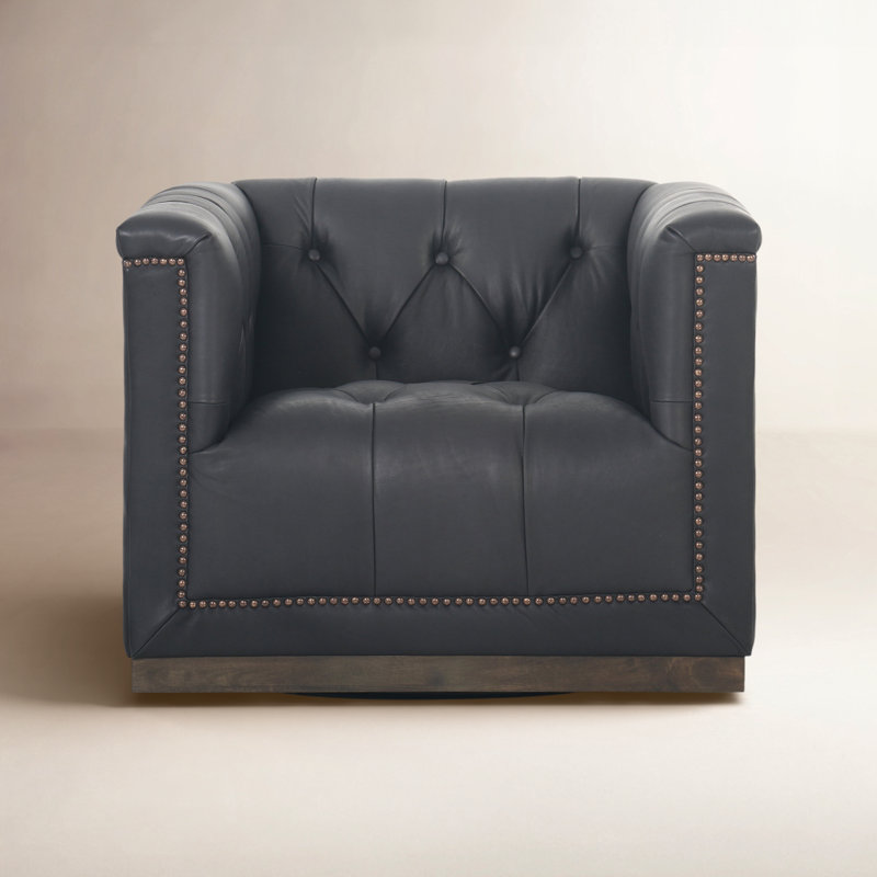 Maxx Swivel Chair, Heirloom Black Leather