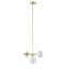 3-Light Chandelier with Frosted Glass Globe Bulbs