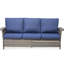 Canapé d'extérieur de 76,7 po de largeur, coussins bleus, housses faciles à installer, durables et confortables