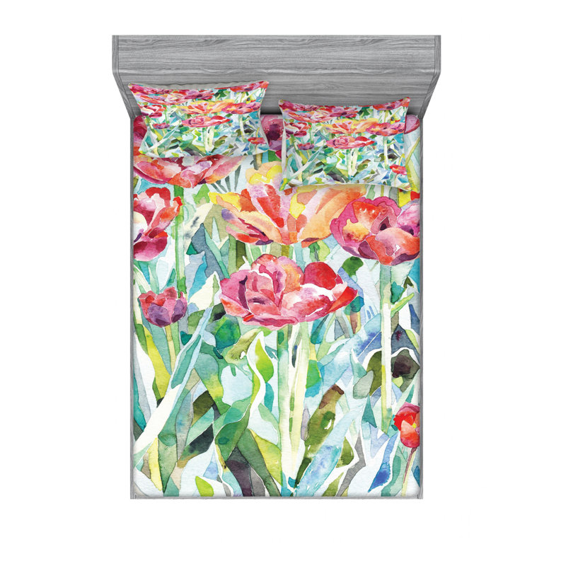 Microfiber Sheet Set, Queen Sheet Set with Fitted Sheet