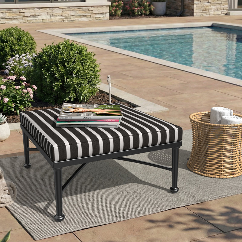 Sunbrella® Outdoor Ottoman Seat Cushion, 20" W x 22" D, Shore Classic