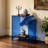No Assembly Acrylic Side Table, Vibrant Blue Open Storage Accent Table for Bedroom, Living Room-1864160315