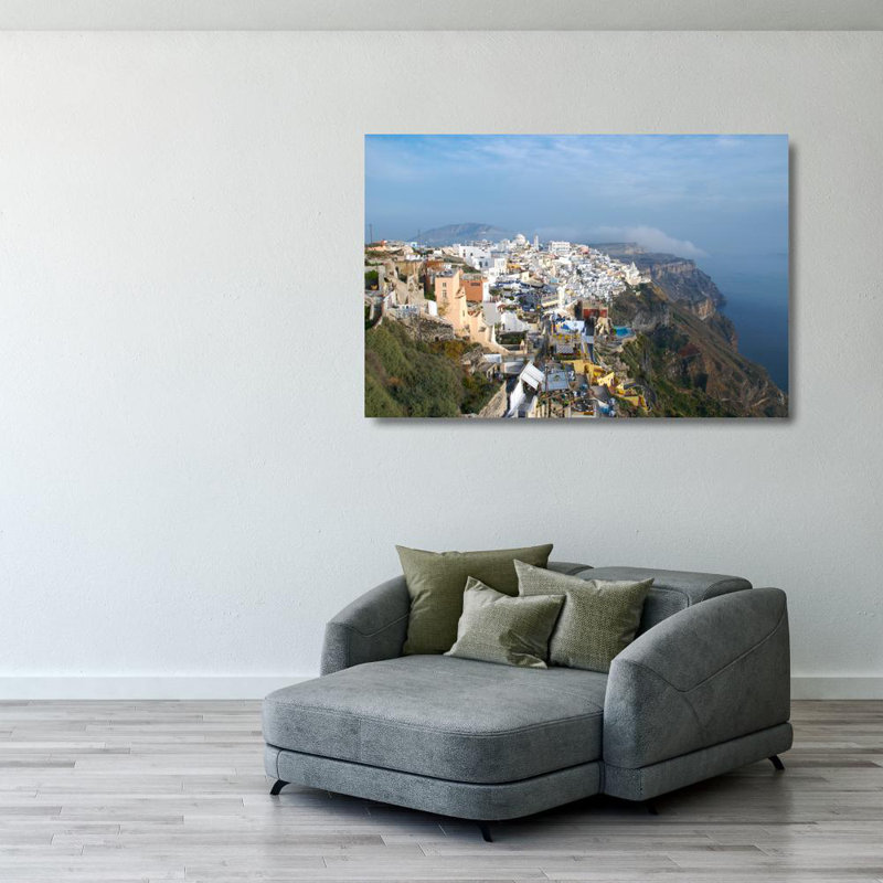 Fira à l'île de Santorin, Grèce, H 27 po x l 40 po