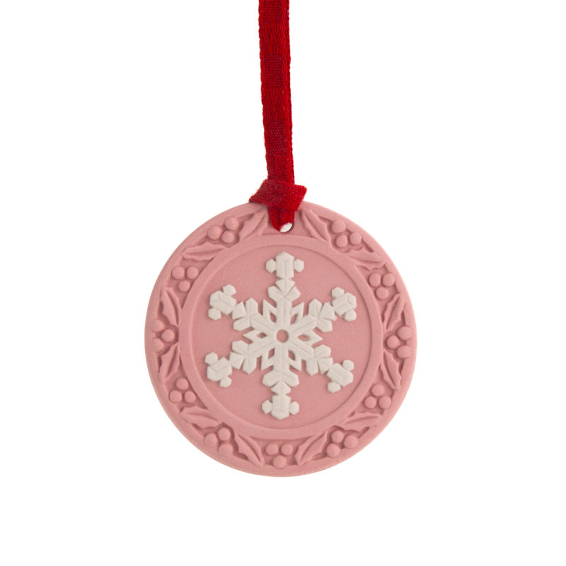 Festive Snowflake Ornament, Pink & White