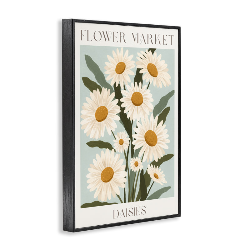«Flower Market Daisies», giclée encadrée, design par Courtney Haley, H 30 po x l 20 po, Giclée encadrée noir minuit