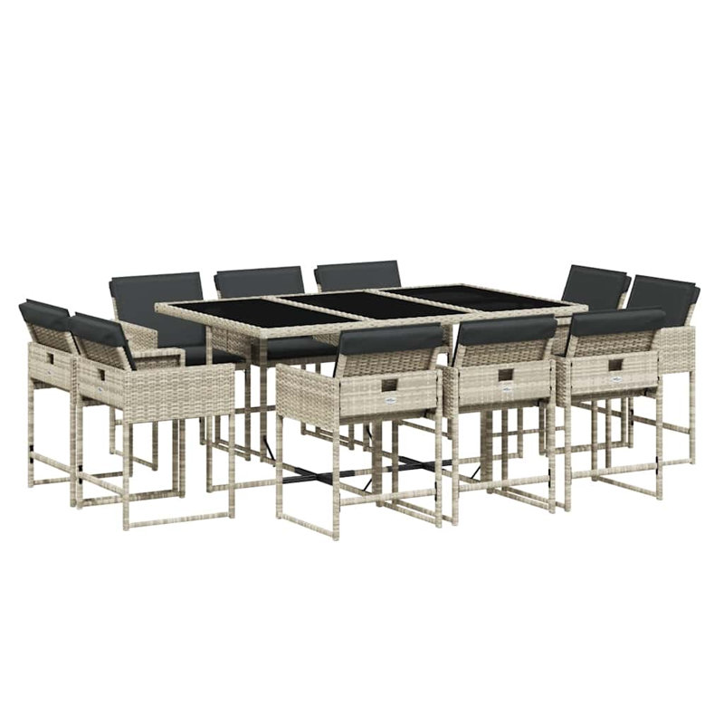 Patio Dining Set Table,, 11 Pieces: Table, 10 Chairs