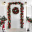 Couronne de Noël 18 po avec 15 lumières DEL pré-éclairées pour décor de porte d'entrée