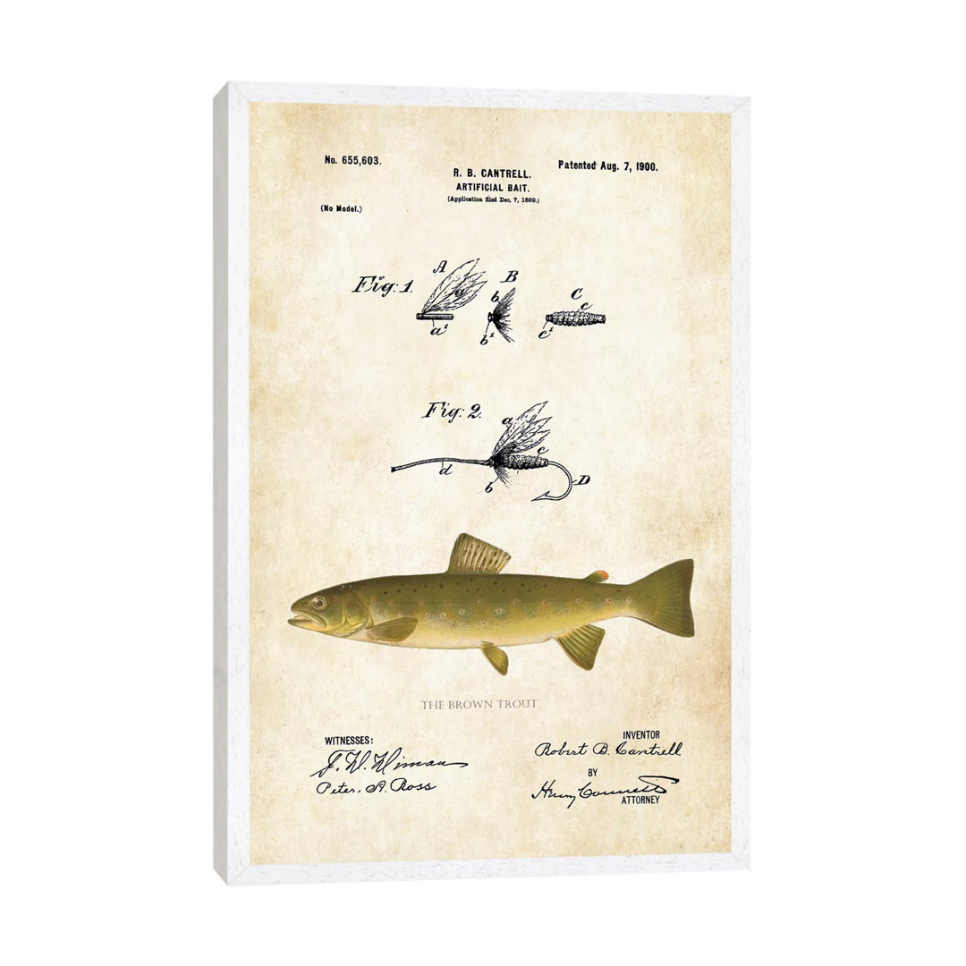 Brown Trout Fishing Lure von Patent77 - Leinwand-Giclée in der Galerie