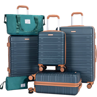 Ensemble de 6 valises, valise rigide de voyage en ABS avec serrure TSA