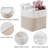 6 Pack 13x13 Inch Cube Fabric Storage Bins, Collapsible Foldable Storage Cubes with Rope Handles White & Beige for Home Organization