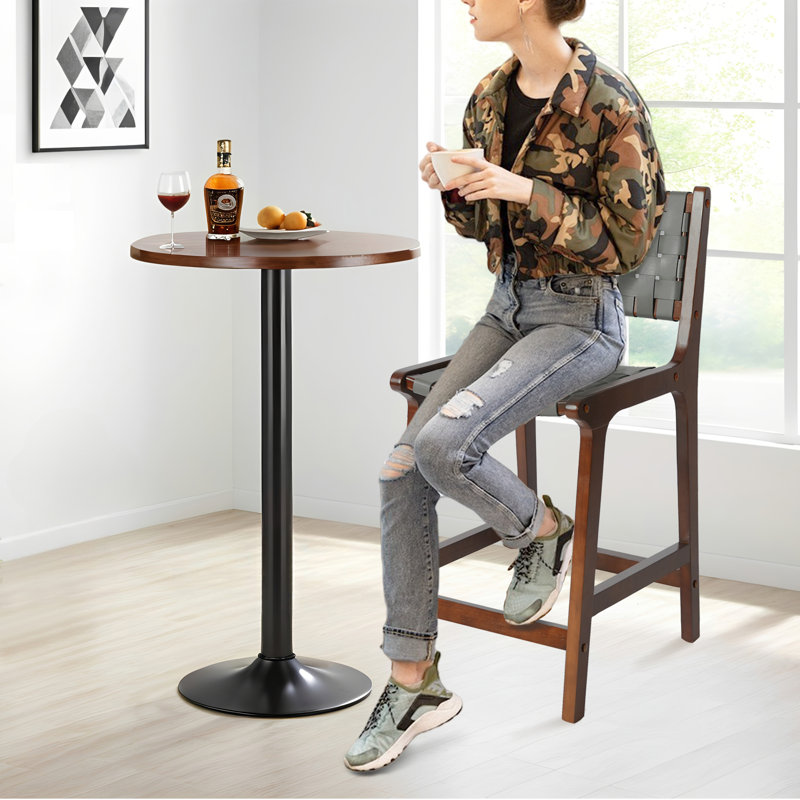Tabouret de comptoir 24 po Dolora, Noyer / gris, 1
