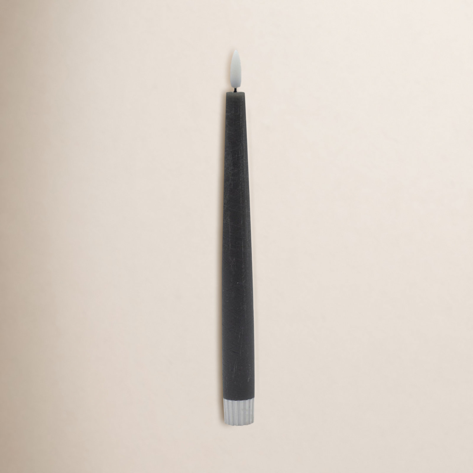 2 Pc Tall Flameless Taper Candle, Black