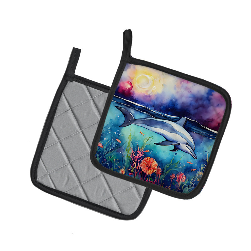 Paire de dauphins porte-casseroles