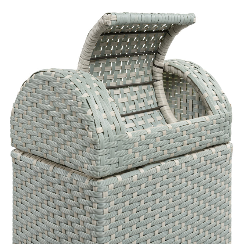 Poubelle escamotable Darla, Bleu menthe / blanc, 14,27 gal