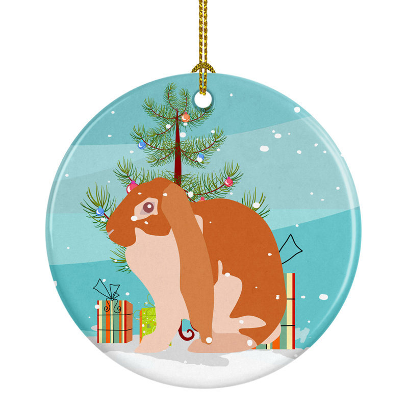 Ornement en céramique de noël english lop
