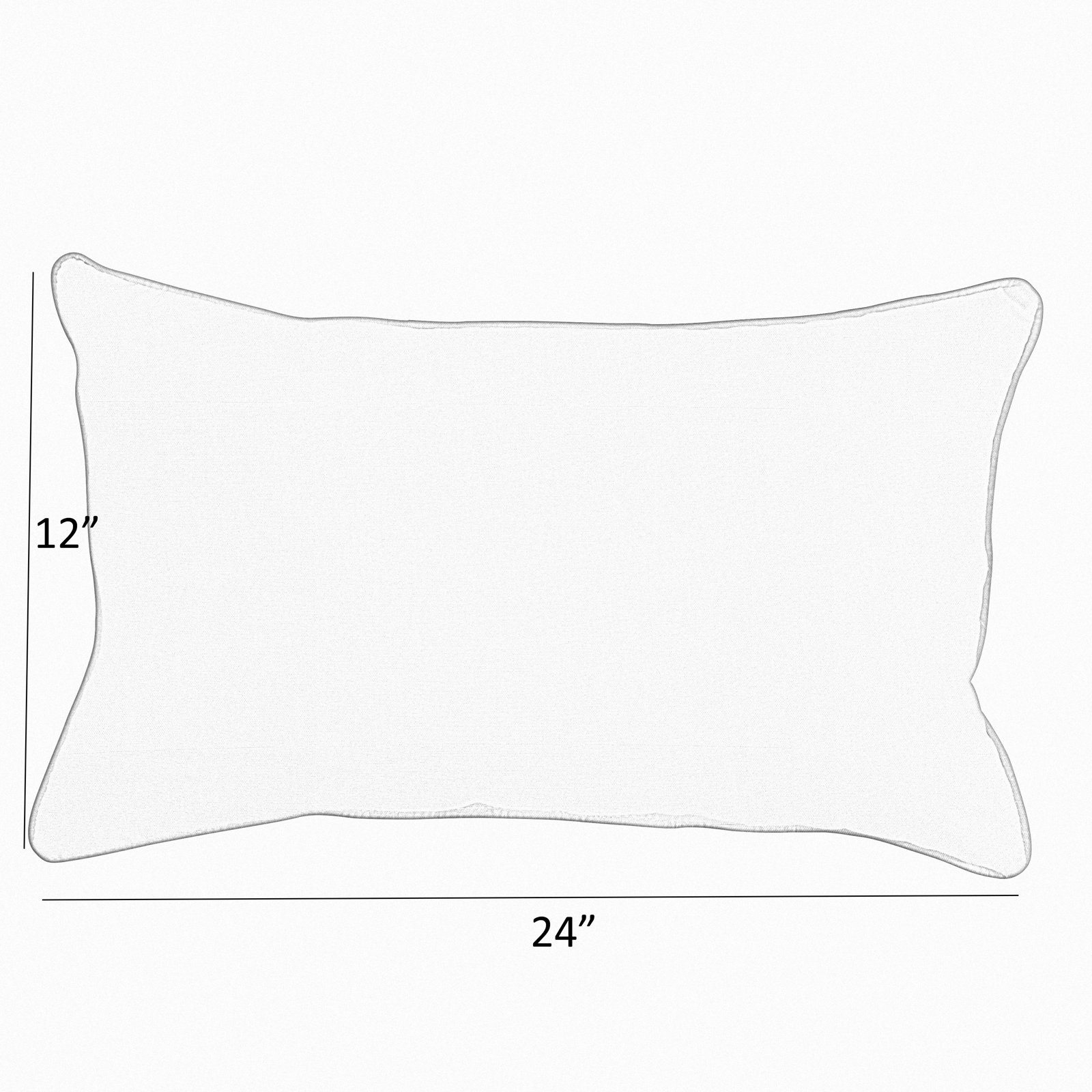 Adel Indoor/Outdoor Lumbar, 12" x 24", White/Beige, Solid Color