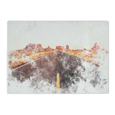 Tempered Glass Road Through Arizona Chopping Board