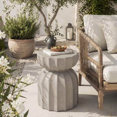 2-Piece Modern Waterproof Coffee Table and Side Table Set