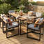 7 Pieces Outdoor Dining Set Patio Dining Table and Chair Set with and Removable Cushions for Patio, Backyard-1354985737
