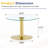 Round Tempered Glass Coffee Table with Golden Metal Base-506843444