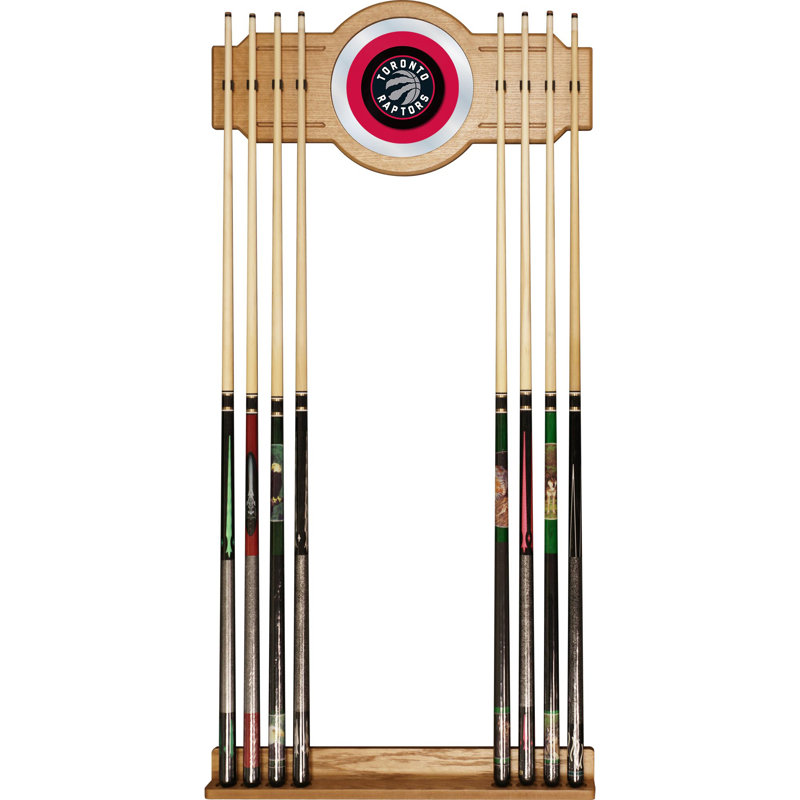 Support à queue de billard avec miroir nba, Raptors de Toronto, L 30 po x l 12 po