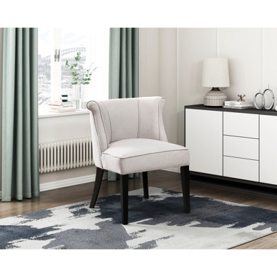 Chaise beige Modern Home Furniture avec dossier incurvé et pieds en mousse