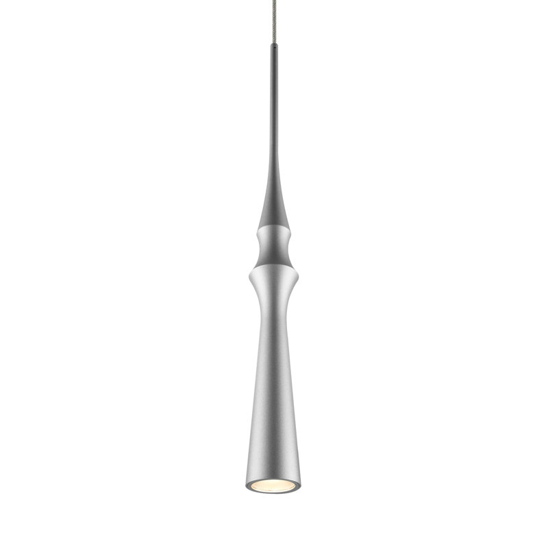 Mini-luminaire suspendu 1 lumière DEL Polaris, Argent