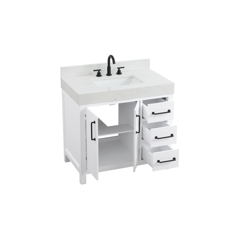 Meuble-lavabo simple 36 po 36 VF60636-BS, Blanc
