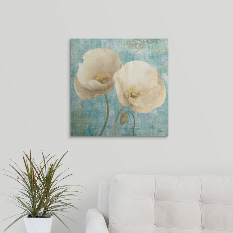 «Anjenette Poppies on Paisley», Albena Hristova, impression, H 35 po x l 35 po x P 1,5 po, Toile