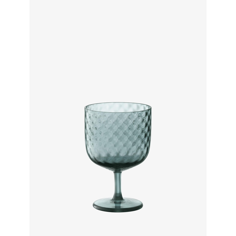 Dapple Handmade Hammered Glass Red Wine Glass, Water Blue