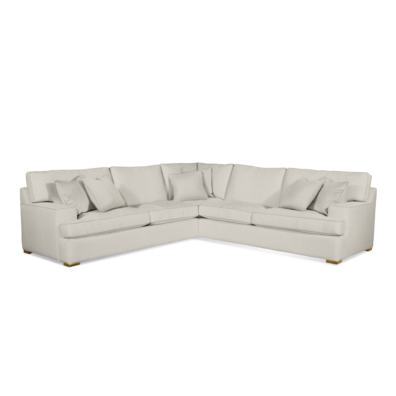 Sadie L-Sectional, White Performance Fabric; 0851-94, Havana Finish