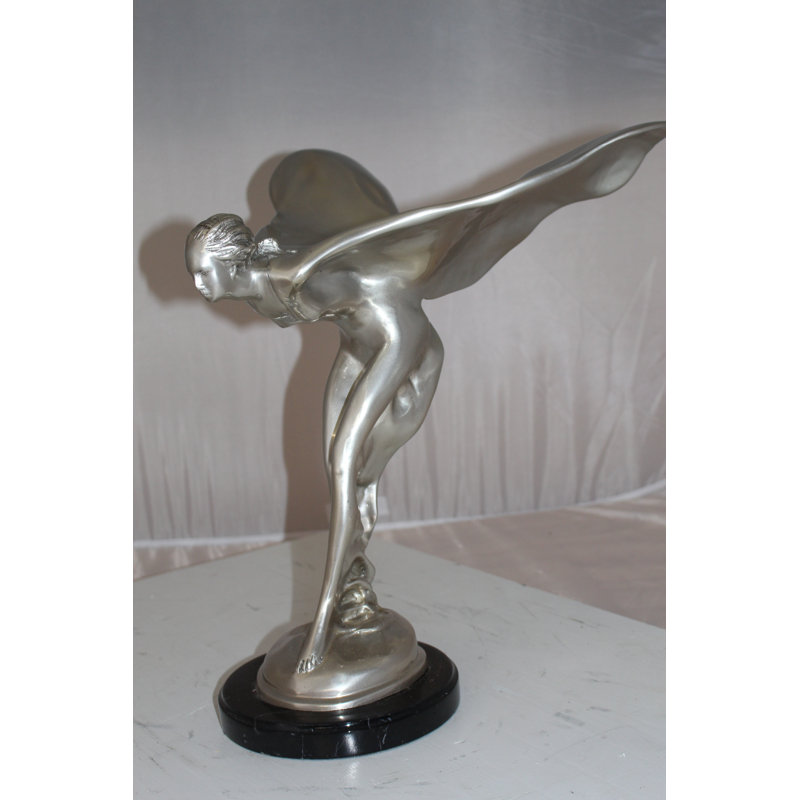 Rolls Royce Large Bronze Statue, Feliciana Modern Sculpture Ideal for Home Decor, 14"L x 17"W x 18"H