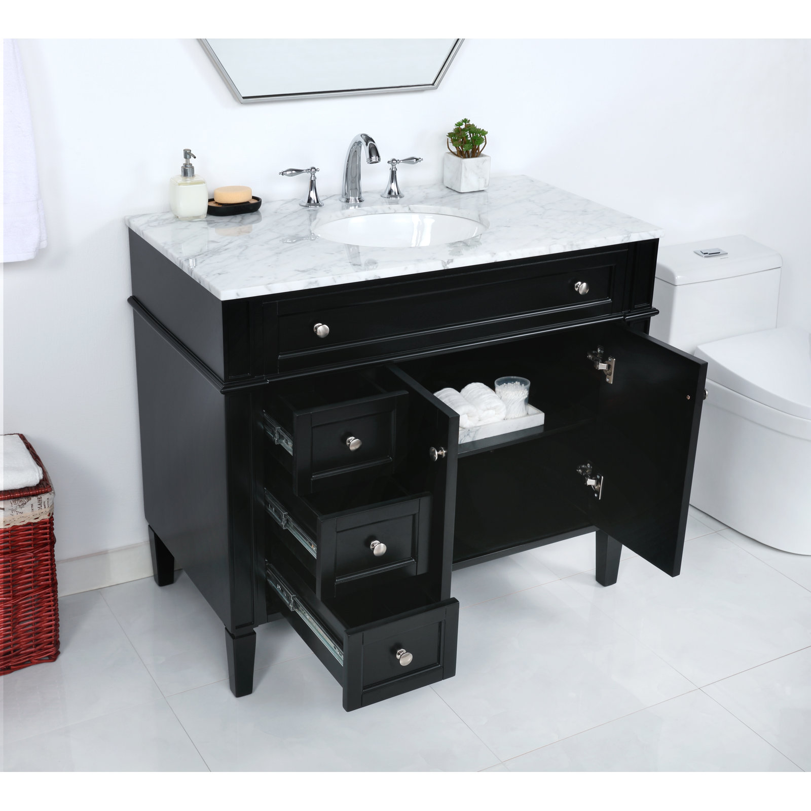 Rivers 40'' Single Bathroom Vanity, Black