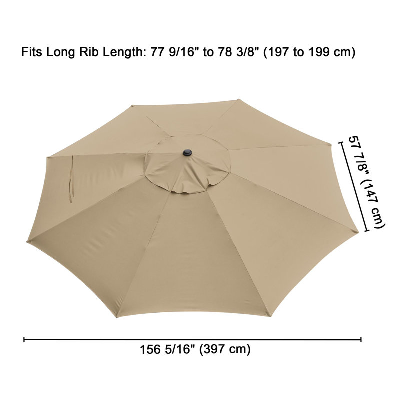 Parasol de remplacement pour terrasse 13 pi, Café