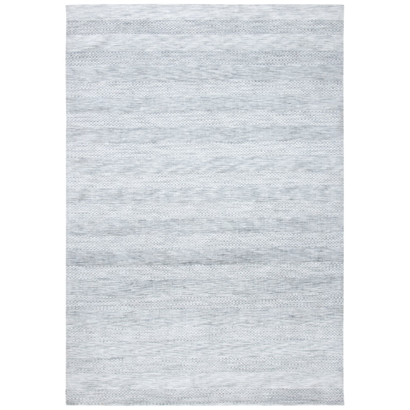 Classic Vintage Hand Loomed Micro Fiber Striped Rug, Rectangle 4' x 6'