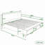 Lit plateforme en bois avec tête de lit et compartiments de rangement ouverts-509256903