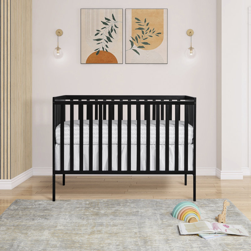 Black 5-in-1 Convertible Crib with Modern Design